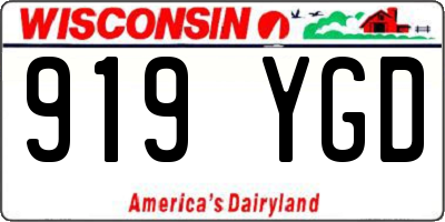 WI license plate 919YGD