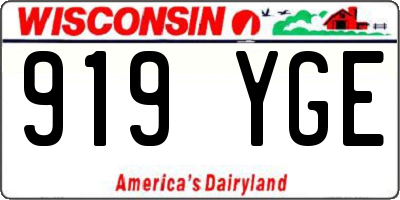 WI license plate 919YGE
