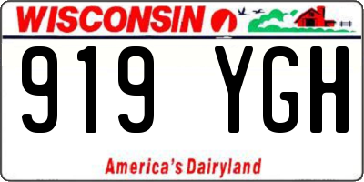 WI license plate 919YGH
