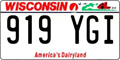 WI license plate 919YGI