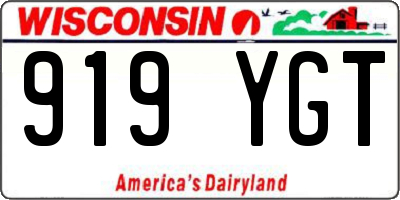 WI license plate 919YGT