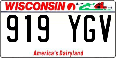 WI license plate 919YGV