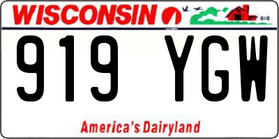 WI license plate 919YGW
