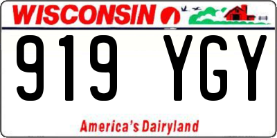 WI license plate 919YGY
