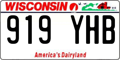 WI license plate 919YHB