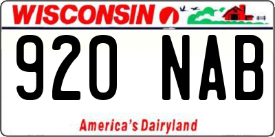 WI license plate 920NAB