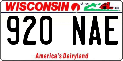 WI license plate 920NAE