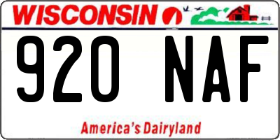 WI license plate 920NAF