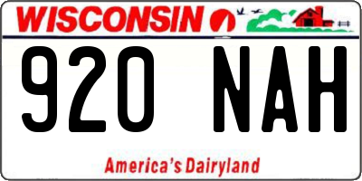 WI license plate 920NAH