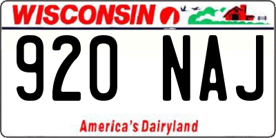 WI license plate 920NAJ