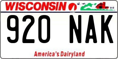 WI license plate 920NAK