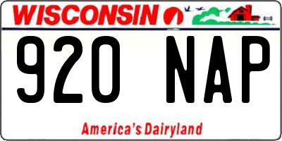 WI license plate 920NAP
