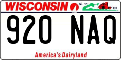WI license plate 920NAQ