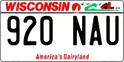WI license plate 920NAU