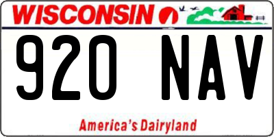 WI license plate 920NAV