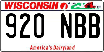 WI license plate 920NBB