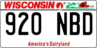 WI license plate 920NBD