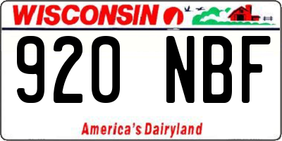 WI license plate 920NBF