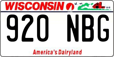 WI license plate 920NBG