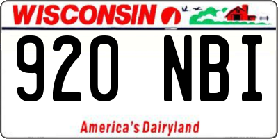 WI license plate 920NBI