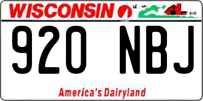 WI license plate 920NBJ