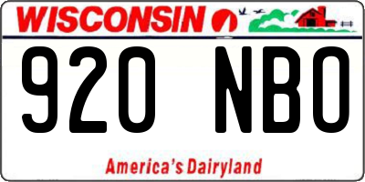 WI license plate 920NBO