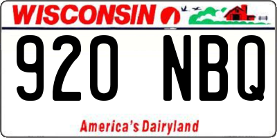 WI license plate 920NBQ