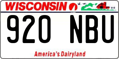WI license plate 920NBU