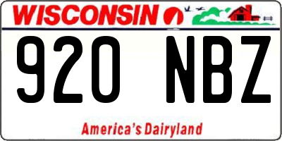 WI license plate 920NBZ