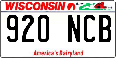 WI license plate 920NCB
