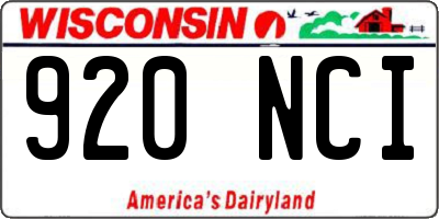 WI license plate 920NCI