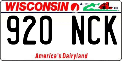 WI license plate 920NCK
