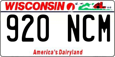 WI license plate 920NCM