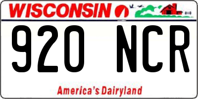 WI license plate 920NCR