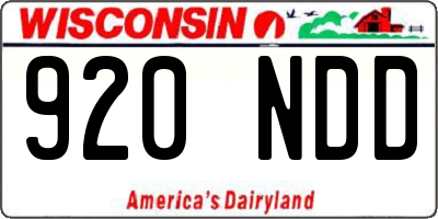WI license plate 920NDD