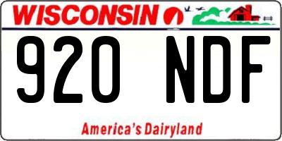 WI license plate 920NDF