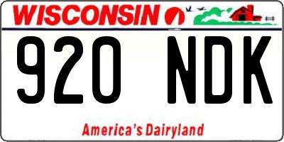 WI license plate 920NDK