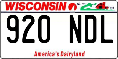 WI license plate 920NDL