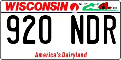 WI license plate 920NDR