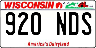 WI license plate 920NDS