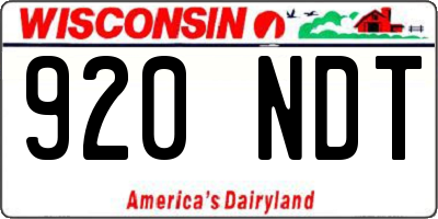 WI license plate 920NDT