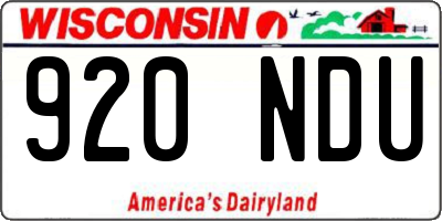 WI license plate 920NDU