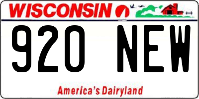 WI license plate 920NEW