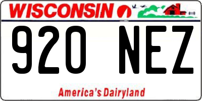 WI license plate 920NEZ
