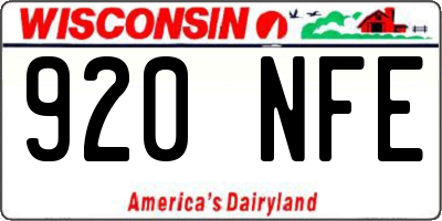 WI license plate 920NFE