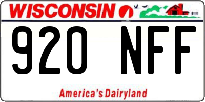 WI license plate 920NFF