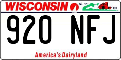 WI license plate 920NFJ