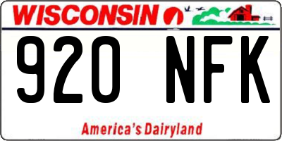 WI license plate 920NFK