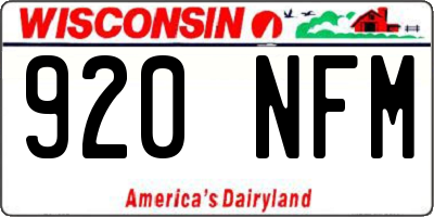 WI license plate 920NFM
