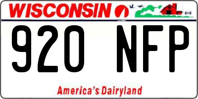 WI license plate 920NFP